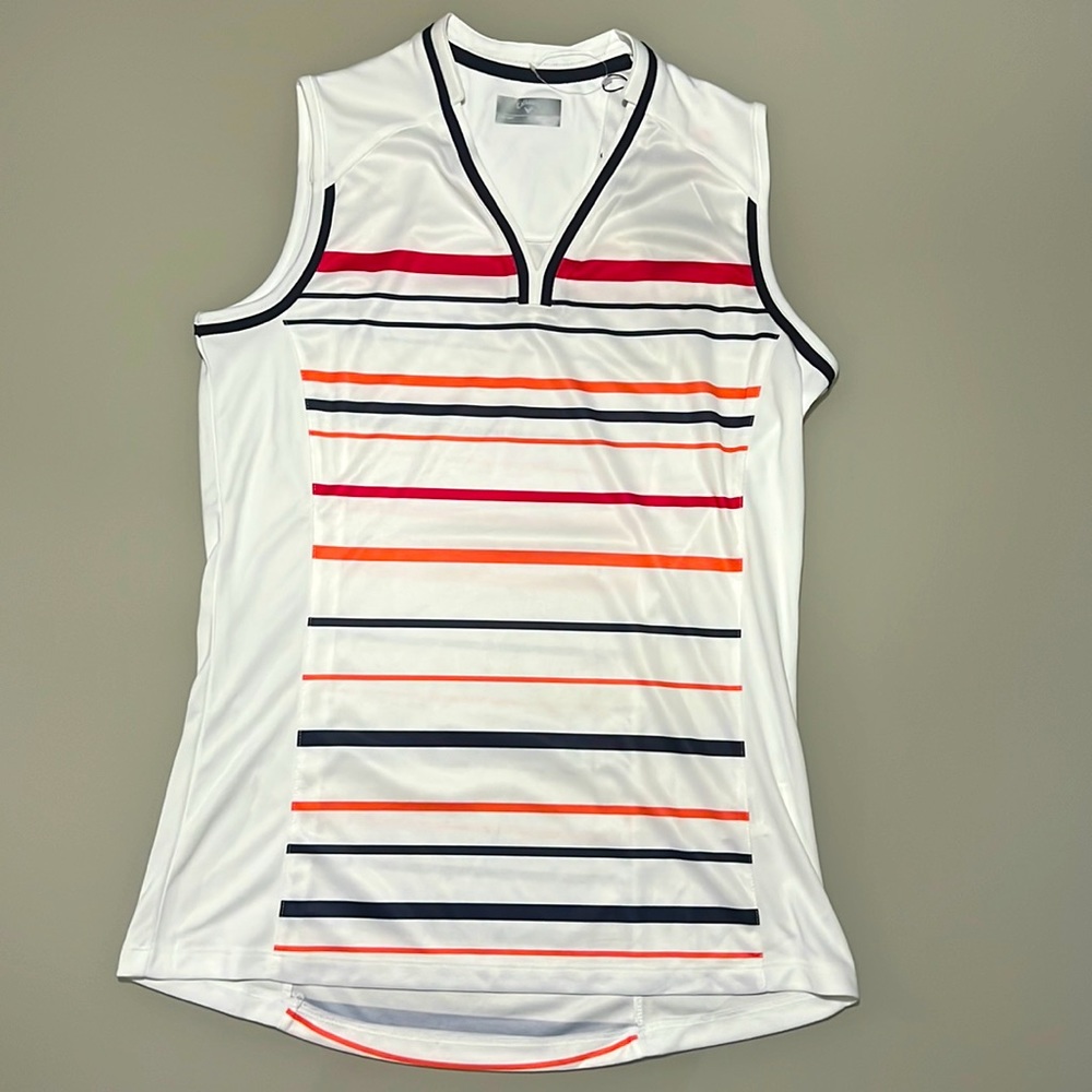 CALLAWAY OPTI-DRI WHITE GOLF SHIRTS MEDIUM